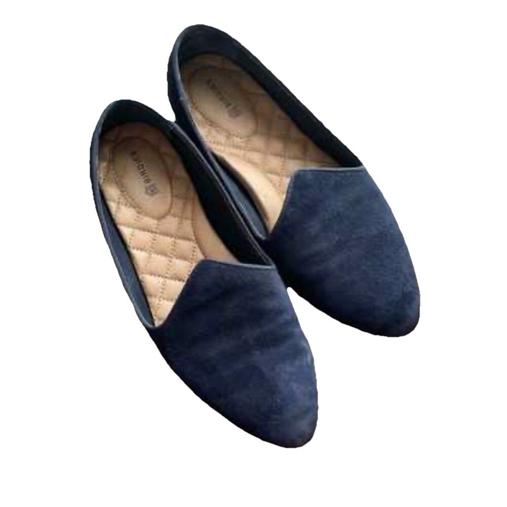 Birdies The Heron Flat Navy Blue Suede Leather Slip On Loafer Size 10 comfort